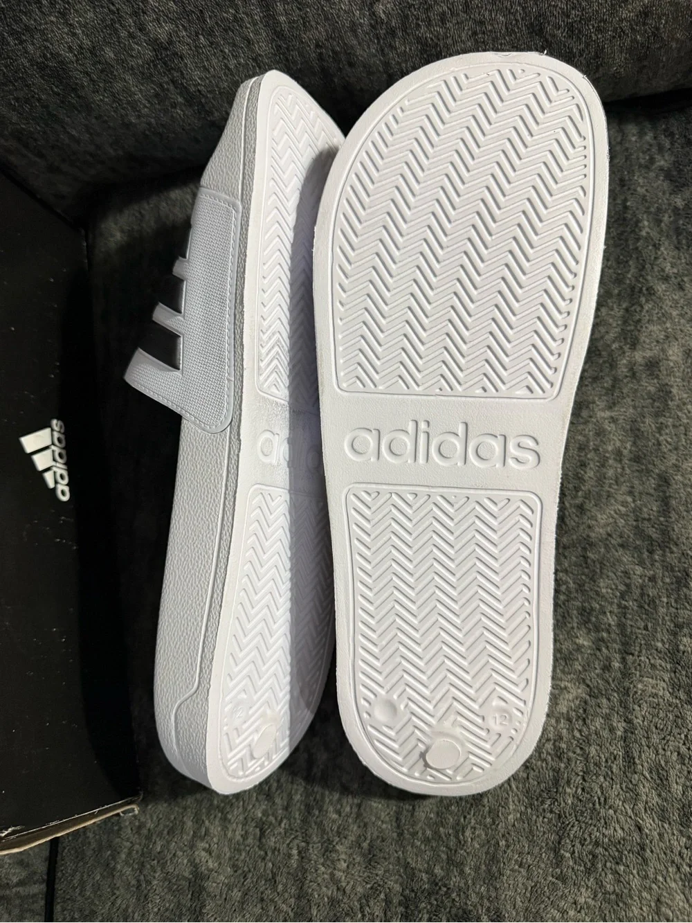 adidas White and Black men’s  Slide Sandals  size 12